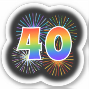 Fun Fireworks + Rainbow Pattern "40" Event #