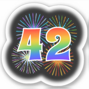 Fun Fireworks + Rainbow Pattern "42" Event #