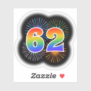 Fun Fireworks + Rainbow Pattern "62" Event #