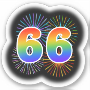 Fun Fireworks + Rainbow Pattern "66" Event #