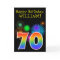 Fun Fireworks + Rainbow Pattern "70" Birthday #