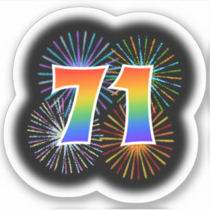 Fun Fireworks + Rainbow Pattern "71" Event #
