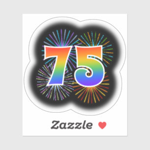 Fun Fireworks + Rainbow Pattern "75" Event #