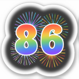 Fun Fireworks + Rainbow Pattern "86" Event #