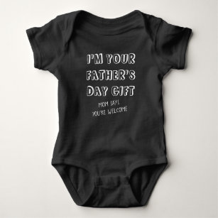 Fun First Father's Day Gift from Kids Humour Black Baby Bodysuit