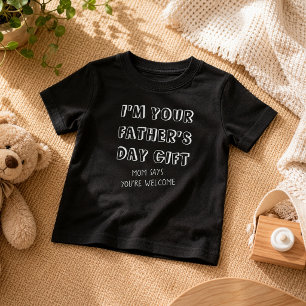 Fun First Father's Day Gift from Kids Humour Black Baby T-Shirt