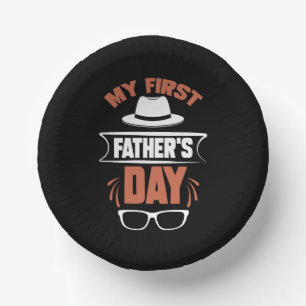 Fun first Father's Day word art Paper Plate