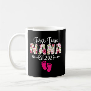 Fun First Time Nana Est 2022 Flowers Mother'S Day Coffee Mug
