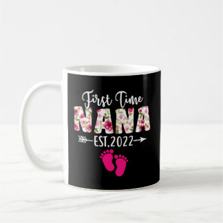 Fun First Time Nana Est 2022 Flowers Mother'S Day Coffee Mug