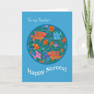 Fun Fish in the Sea Norooz Card for Teacher