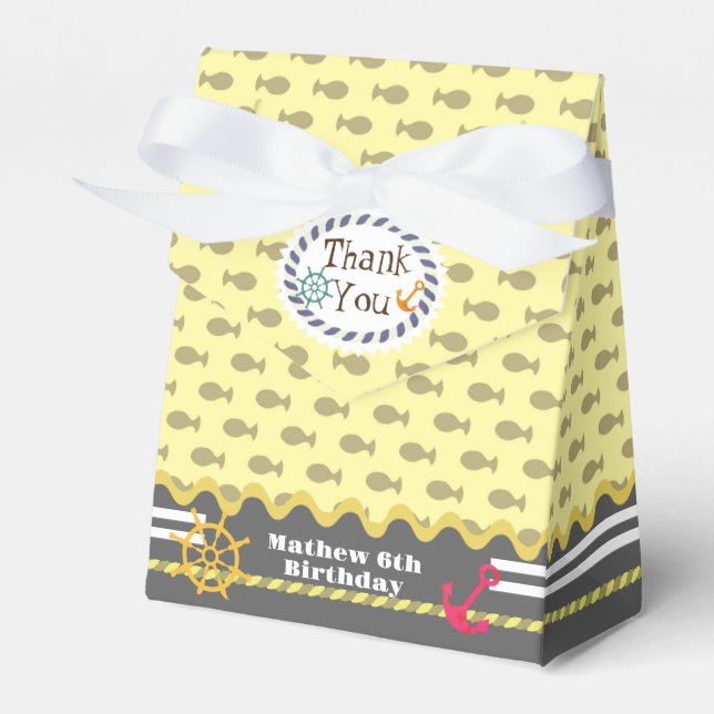 Fun Fishes Yellow Favour Box (Front Side)