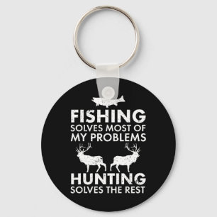 Fun Fishing And Hunting Gift Christmas Humour Hunt Key Ring