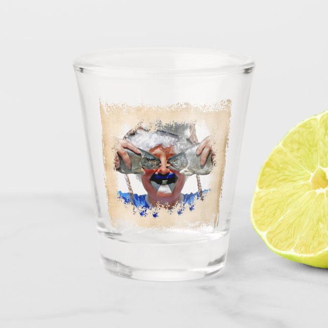 Fun Fishy Face Shot Glass! Glass (Front)