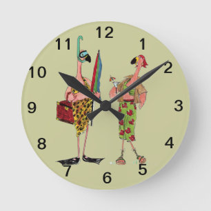 Fun Flamingo Wall Clock