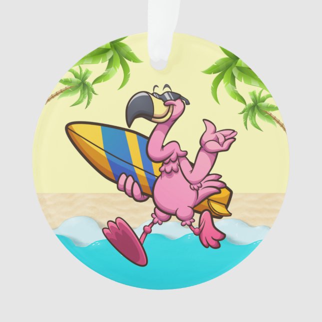 Fun Flamingos Ornament (Front)