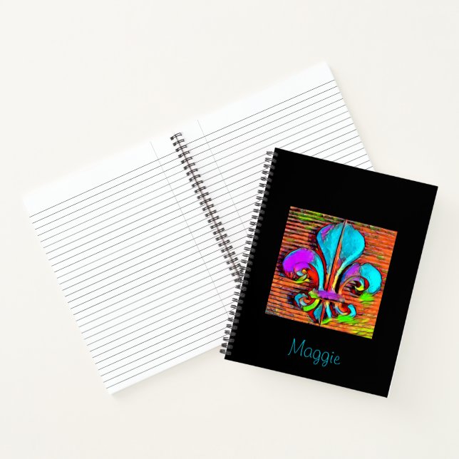 Fun Fleur De Lis Mardi Gras Personalised Notebook (Inside)