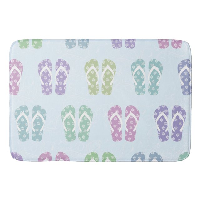 Fun Flip Flop Pattern Bath Mat (Front)