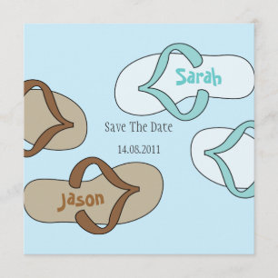 Fun Flip Flop Wedding Save the Date -blue