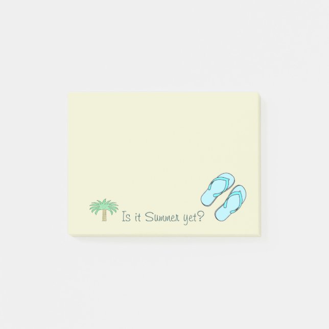Fun Flip Flops Palm Tree Summer Yet Post-it® Notes (Front)