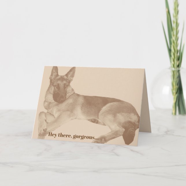 Fun & Flirty German Shepherd Valentine's Day Card (Front)