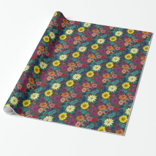 "Fun Floral #1" Abstract Design Wrapping Paper