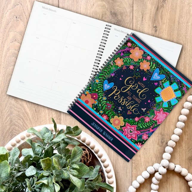 Fun Floral Bible God Verse Cheerful Inspirivity  Planner (Creator Uploaded)
