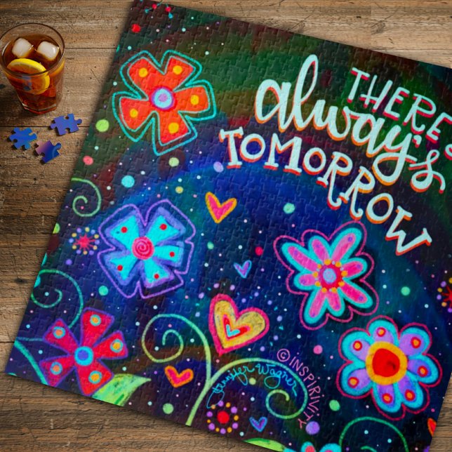 Fun Floral Heart Motivational Quote Unique  Jigsaw Puzzle (Creator Uploaded)