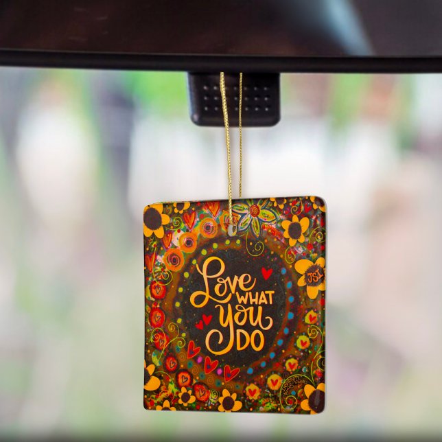 Fun Floral Inspiring Life Quote Inspirivity   Ceramic Ornament (Creator Uploaded)