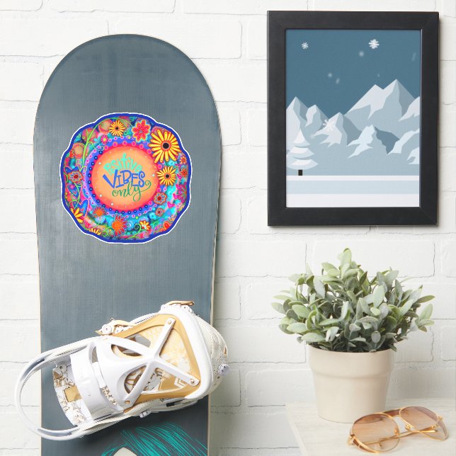 Fun Floral Inspiring Positive Vibes Inspirational (Snowboard)