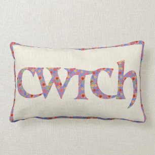 Fun Floral Lumbar Pillow, Welsh Cwtch Cushion