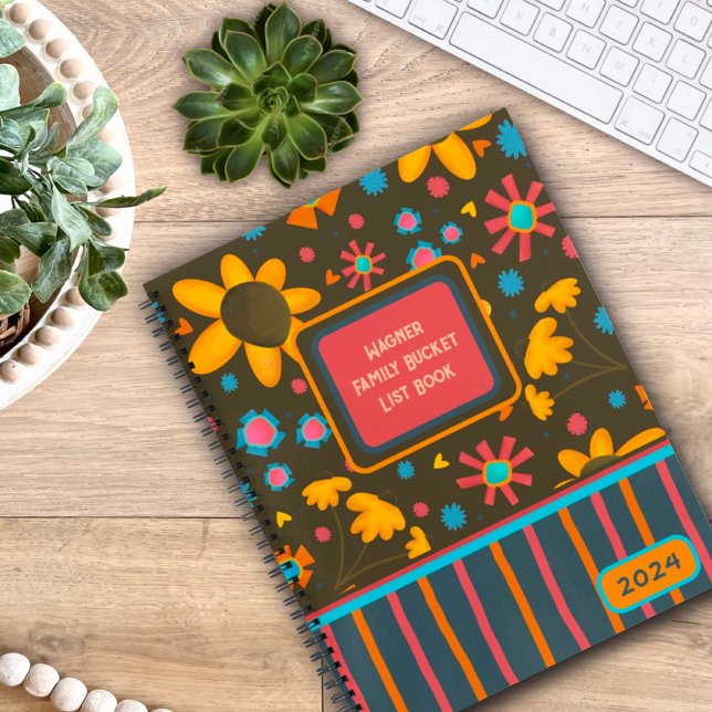 Fun Floral Personalised Family Bucket List Year Notebook (Creator Uploaded)