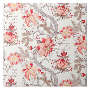 fun floral tiled pattern ceramic tile