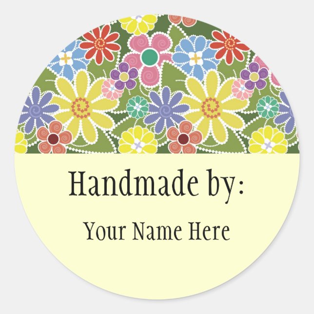 Fun Florals Bright  Sticker (Front)