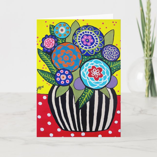 Fun Flowers Greeting Card (Front)