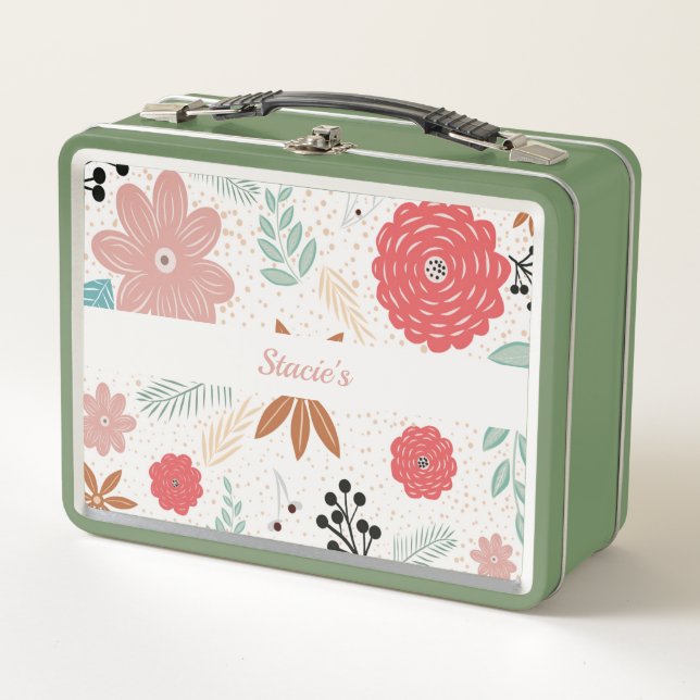 Fun Flowers Metal Lunch Box (Front)