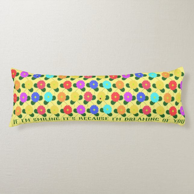 Fun Flowers on Lemon Body Cushion (Front)
