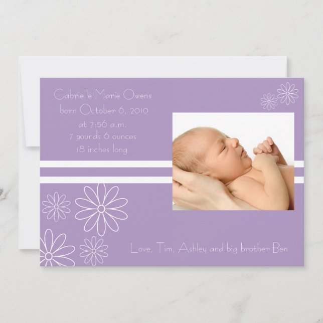 Fun Flowers -Purple Announcement (Front)
