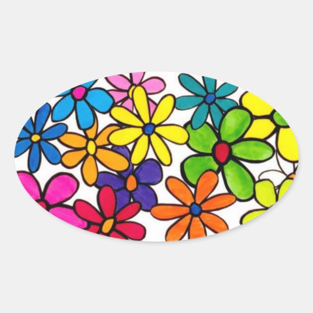 fun flowers sticker (Front)