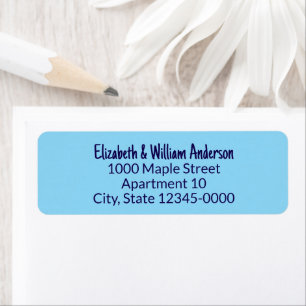 Fun Font for Name Light Blue Return Address Label