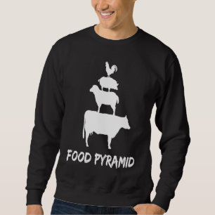 Fun Food Pyramid Cow Sheep Pig Chicken Farm Animal Sweatshirt