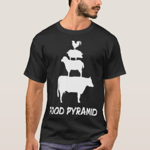 Fun Food Pyramid Cow Sheep Pig Chicken Farm Animal T-Shirt
