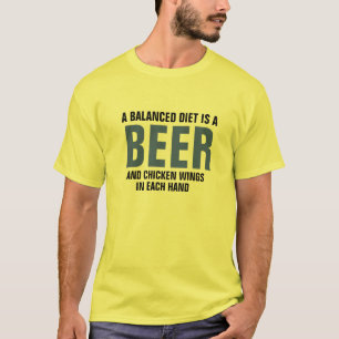 Fun Foodie Tee, Beer & Chicken Wings Lover Delight T-Shirt