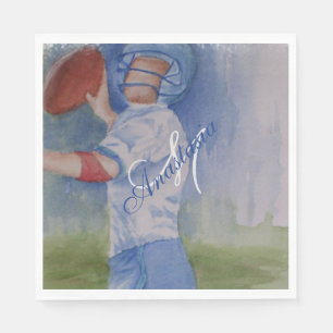 FUN FOOTBALL PARTY MONOGRAM NAPKIN