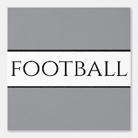Fun FOOTBALL Text Modern Grey Black White Stripes