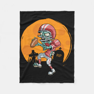 Fun Footll Zombie Player Halloween Footll Sport Gi Fleece Blanket