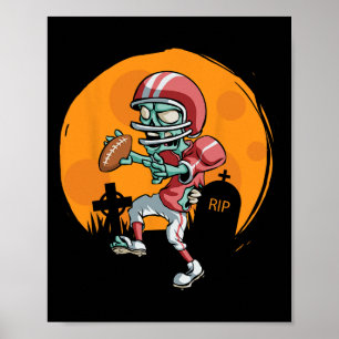 Fun Footll Zombie Player Halloween Footll Sport Gi Poster