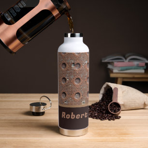FUN FOR MEN - BROWN RUSTY METAL LOOK WATER BOTTLE