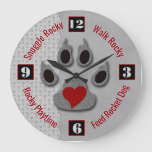 Fun for the Dog Lover's to Tell Time Large Clock
