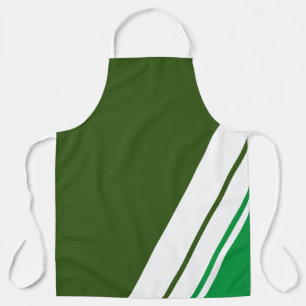 Fun Forest Kelly Green Offset White Slant Stripes Apron