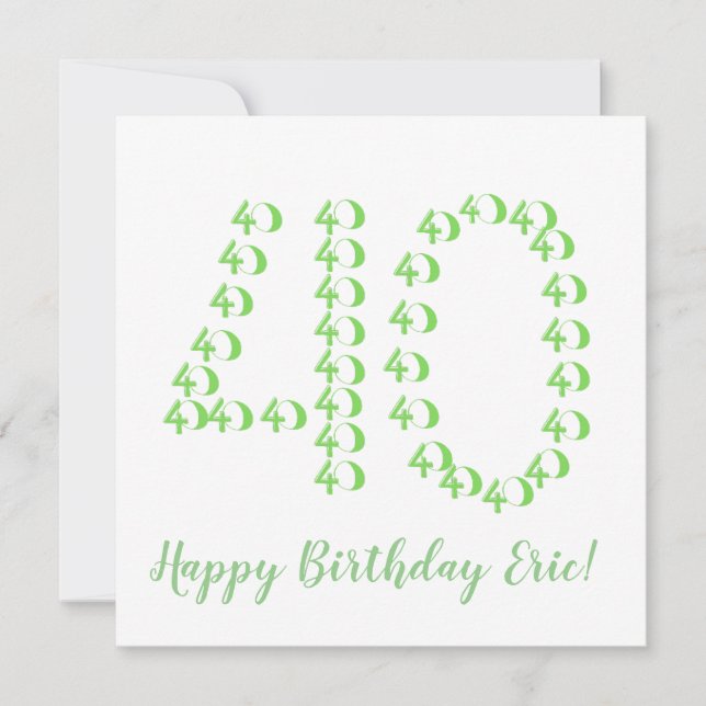 Fun Fortieth Birthday Card  (Front)